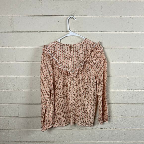 Madewell ruffle-yoke prairie top in Cut  Out Bloom size M - Picture 3 of 9